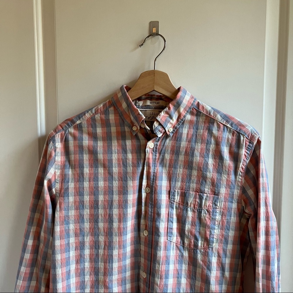H&M L.O.G.G Regular Button Down Plaid Shirt
